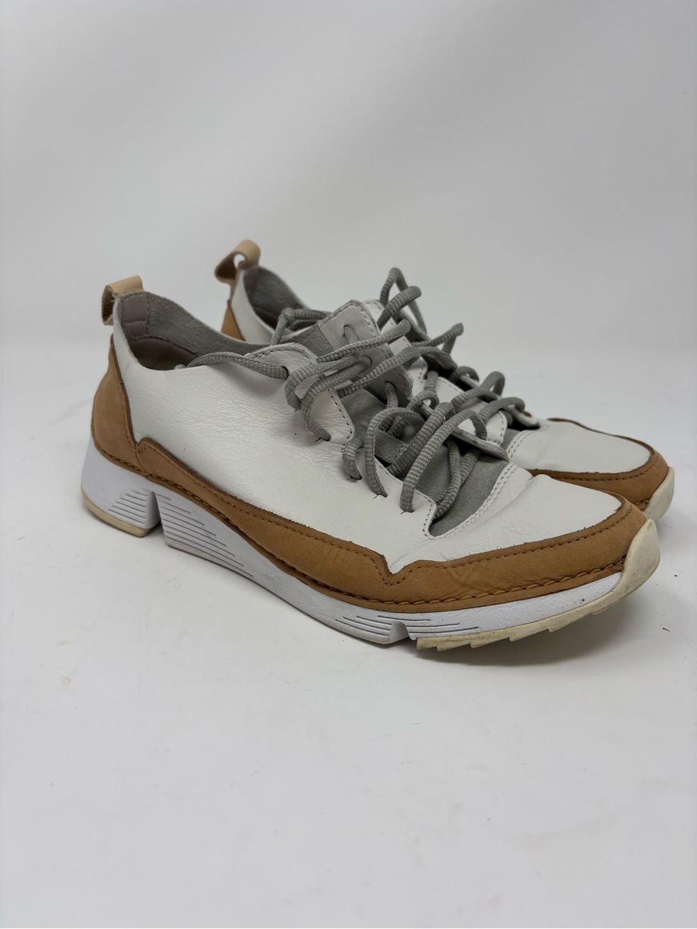 Clarks Trigenic Tri Spark Women’s Brown Leather Trainers Size 7
